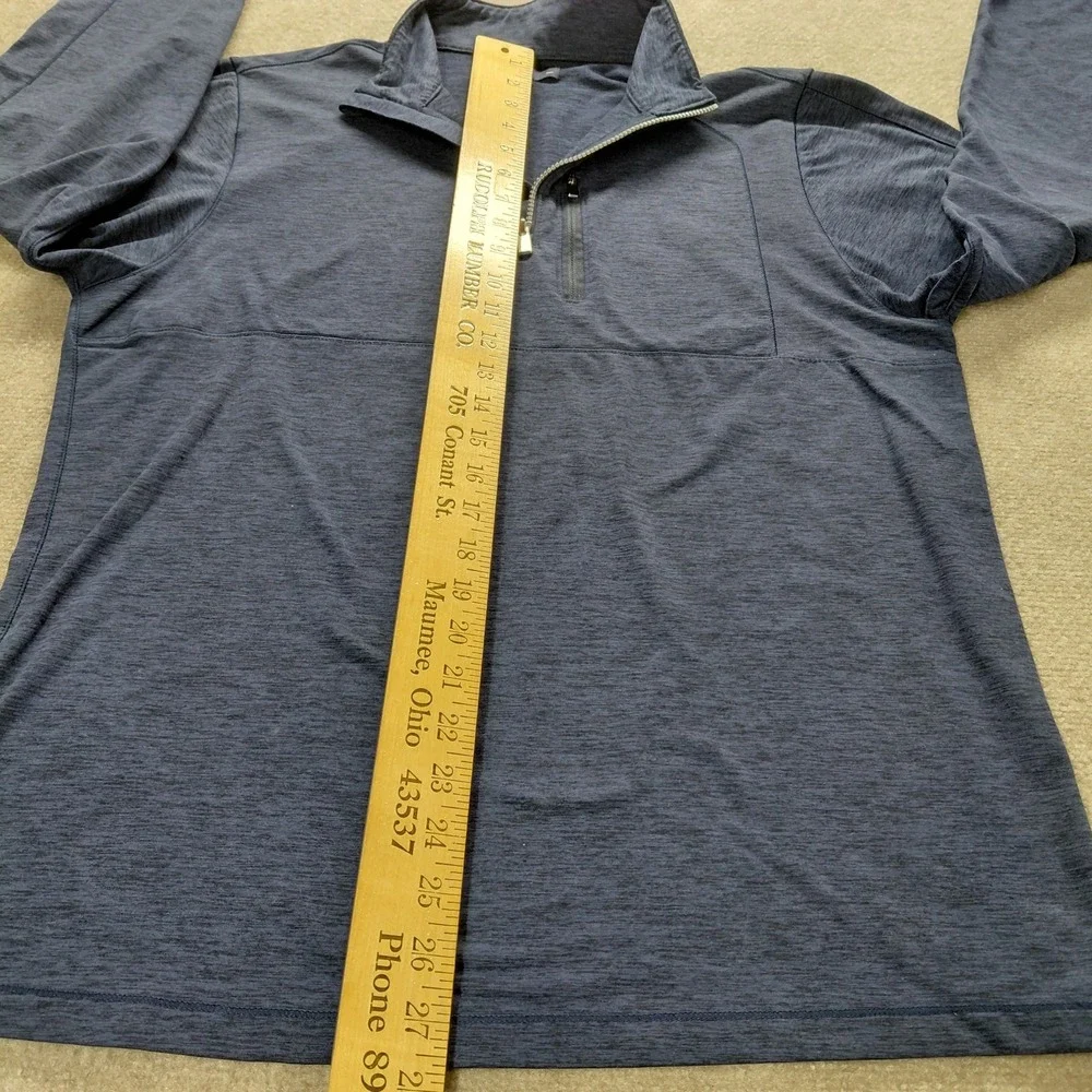 Daniel Cremieux Classics Blue Stripe 1/4 Quarter Zip Long Sleeve Pullover Mens L